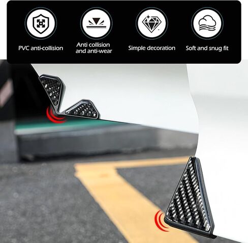 2 PCS Car Door Corner Edge Guards, 2.1" x 2.1" Carbon Fiber Anti-Collision Car Door Protector, Universal for Most Cars in Saudi Arabia