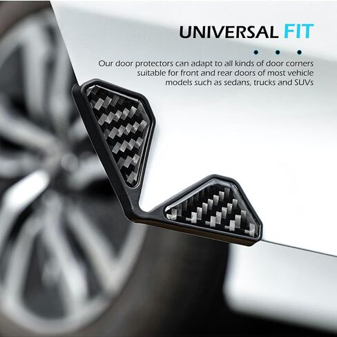 2 PCS Car Door Corner Edge Guards, 2.1" x 2.1" Carbon Fiber Anti-Collision Car Door Protector, Universal for Most Cars in Saudi Arabia
