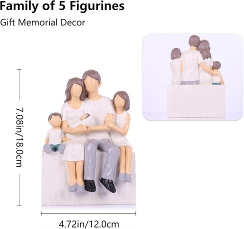 LCCCK عائلة منحوتة مرسومة يدويًا مكونة من 4 أشكال، 2025 هدايا للآباء عائلة مكونة من 4 منحوتات، هدايا للأم الجديدة، تماثيل عائلية ذات معنى للأم والأب والابنة in Kuwait