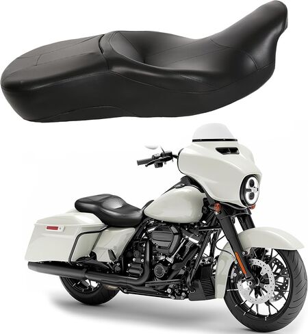 HECASA Driver Passenger Seat Compatible with 2009-2024 Harley Touring Road King FLHR Road Glide FLTRX Street Glide FLHX Electra Glide FLHT Rider Right Left Vivid Black in Saudi Arabia