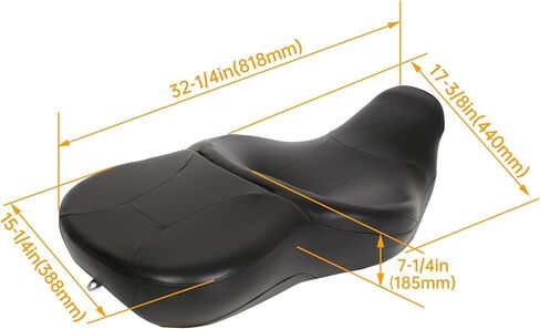 HECASA Driver Passenger Seat Compatible with 2009-2024 Harley Touring Road King FLHR Road Glide FLTRX Street Glide FLHX Electra Glide FLHT Rider Right Left Vivid Black in Saudi Arabia
