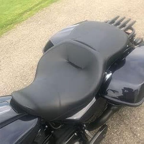 HECASA Driver Passenger Seat Compatible with 2009-2024 Harley Touring Road King FLHR Road Glide FLTRX Street Glide FLHX Electra Glide FLHT Rider Right Left Vivid Black in Saudi Arabia