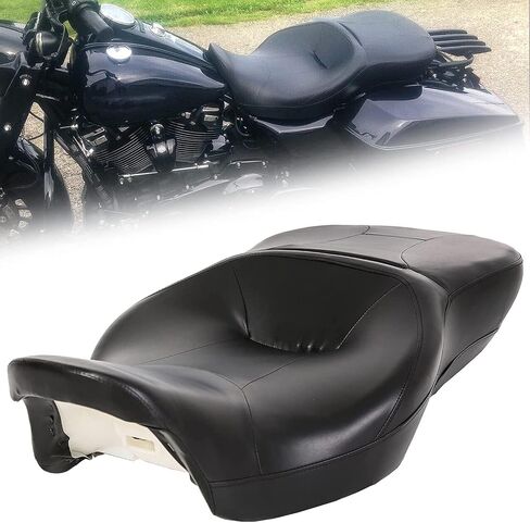 HECASA Driver Passenger Seat Compatible with 2009-2024 Harley Touring Road King FLHR Road Glide FLTRX Street Glide FLHX Electra Glide FLHT Rider Right Left Vivid Black in Saudi Arabia