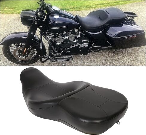 HECASA Driver Passenger Seat Compatible with 2009-2024 Harley Touring Road King FLHR Road Glide FLTRX Street Glide FLHX Electra Glide FLHT Rider Right Left Vivid Black in Saudi Arabia