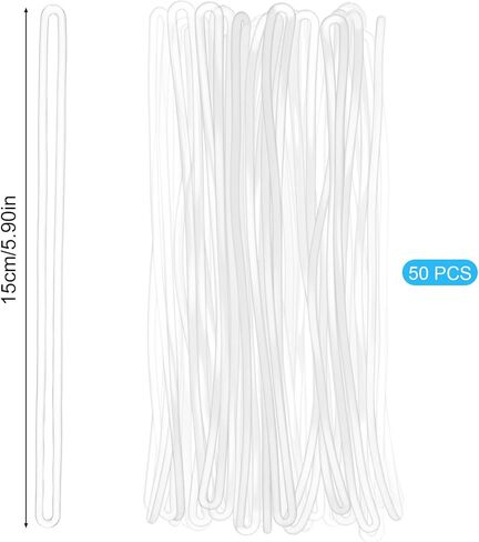 50Pcs Clear Plastic Luggage Tag Loop Straps, 6 inch Transparent Tag Holder Travel Luggage Name Tags Worm Loops for ID Tags Identification Cards in Saudi Arabia