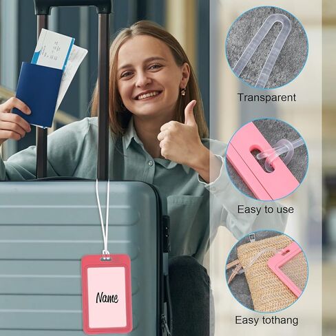 50Pcs Clear Plastic Luggage Tag Loop Straps, 6 inch Transparent Tag Holder Travel Luggage Name Tags Worm Loops for ID Tags Identification Cards in Saudi Arabia