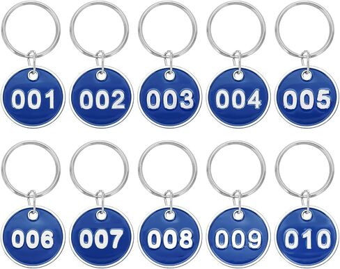 PATIKIL 1-30 Number Tags, 30Pcs Round ID Number Key Tags Aluminum Alloy Marking Identification Label with Metal Rings for Luggage Dormitory Keychain Lockers, Blue in Saudi Arabia