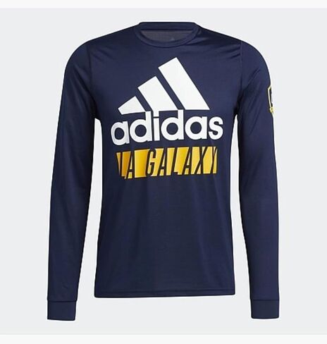 Adidas Men's Los Angeles Galaxy MLS Long Sleeve Creator Tee, Collegiate Navy in Saudi Arabia