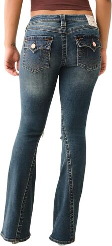 True Religion Joey Twisted Flare Low Rise Jeans with Flap Pockets SN Stitching for Women in Saudi Arabia