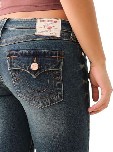 True Religion Joey Twisted Flare Low Rise Jeans with Flap Pockets SN Stitching for Women in Saudi Arabia
