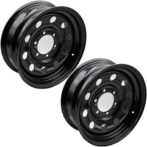 2 PACK Black 15x6 Tralier Rim Wheel 6 Lug Holes On 5.5 6x5.5 15 inch 15 X 6 X 5.5 Bolt Circle Steel Equipment Trailer Rim Wheel in Saudi Arabia