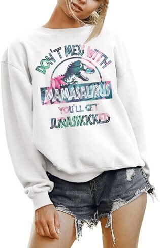 سويت شيرت TeesAndTankYou Don't Mess with Mamasaurus للجنسين in Kuwait