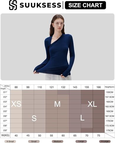 SUUKSESS Modal Cashmere Long Sleeve T Shirts for Women Ultralight Fall Fashion 2025 Trendy Asymmetric Neck Casual Tops in Saudi Arabia