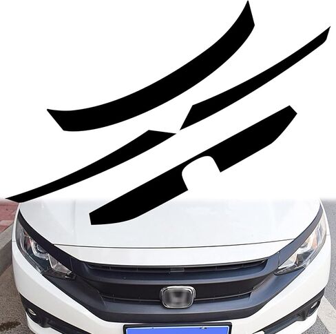 x xotic tech Front Grille Chrome Delete Blackout Precut Vinyl Wrap Cover, Compatible with Honda Civic 10th Gen 2016-2021 (Matte Black) in Saudi Arabia