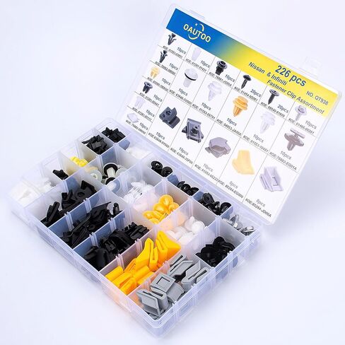 OAUTOO 226pcs for Nissan & Infiniti Body Interior and Exterior Retainer Fastener Clip Assortment Bumper Cover Grille Fender Liner Screw with Grommet Kit Door Interior Trim Panel Clips in Saudi Arabia