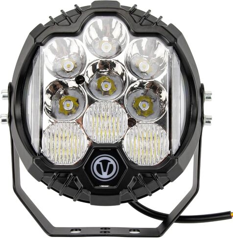 PSLER 7 بوصة بيضاء مستديرة LED ضوء الطرق الوعرة - 35W 8000LM Spot Flood Combo، IP67 شريط إضاءة للقيادة مقاوم للماء مع DRL لشاحنات Wrangler Pickup SUV ATV UTV Cart 4x4، F150-1 Pack in Kuwait