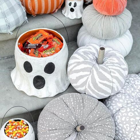 ديكور دلو الأشباح، مزهرية الأشباح، وعاء زارع الأشباح، مزهرية دلو الأشباح، دلو شبح الهالوين، مزهرية شبح الهالوين، زارع شبح الهالوين لديكور المنزل (L-7.87) in Kuwait