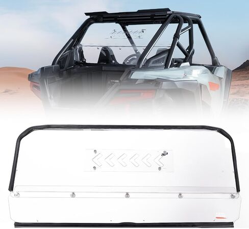KEMIMOTO Rear Vented Windshield Compatible with 2025 2026 RZR PRO XP/PRO S,Pre-Installed Rubber Strip, Hard-Coated PC, UV-Resistant Rear Sliding Vented Window#2891091(Only 2-Seat) in Saudi Arabia