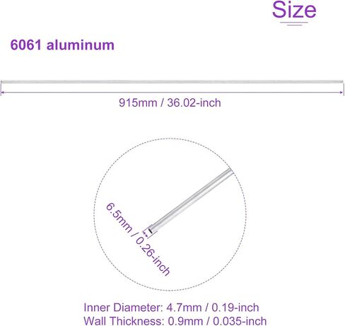 DMiotech 4Pack (11mm OD x 9.2mm ID) 6061 Aluminum Round Tube 36 Inch Length Industry Metal Tubing for Machinery Frame Construction DIY Projects in Kuwait