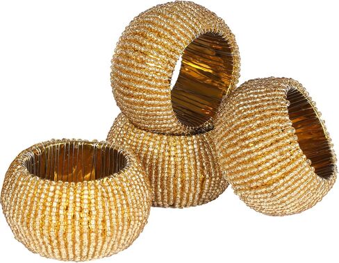 Goroly Home Natural Acacia Wood Decorative Napkin Rings Set of 12, Serviette Napkin Rings Bulk for Party Decoration, Table Top Décor for Dinning Table, Everyday, Christmas, Easter Family Gatherings in Kuwait