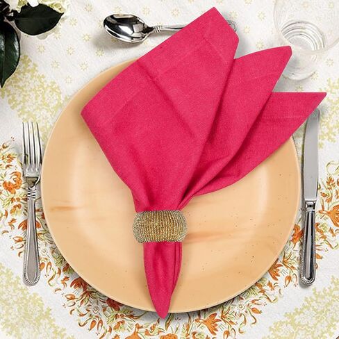 Goroly Home Natural Acacia Wood Decorative Napkin Rings Set of 12, Serviette Napkin Rings Bulk for Party Decoration, Table Top Décor for Dinning Table, Everyday, Christmas, Easter Family Gatherings in Kuwait