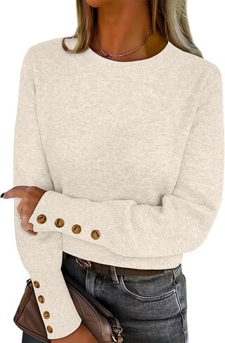 ANRABESS Sweaters for Women Long Sleeve Crewneck Casual Loose Wool Blend Soft Knit Pullover Tops 2025 Fall Fashion Outfits in Saudi Arabia