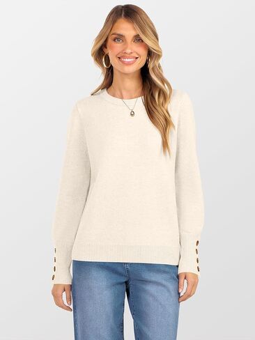 ANRABESS Sweaters for Women Long Sleeve Crewneck Casual Loose Wool Blend Soft Knit Pullover Tops 2025 Fall Fashion Outfits in Saudi Arabia