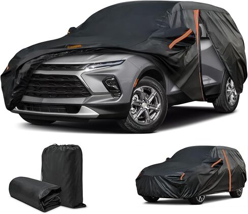 Car Cover for Chevy Blazer, Custom Fit Cover for Chevrolet Blazer, Blazer Cover 1992-2025, Outdoor SUV Cover with Door Zipper/Reflective Strip/Windproof Bands, Sun UV Dust Wind Rain Snow Protection in Saudi Arabia