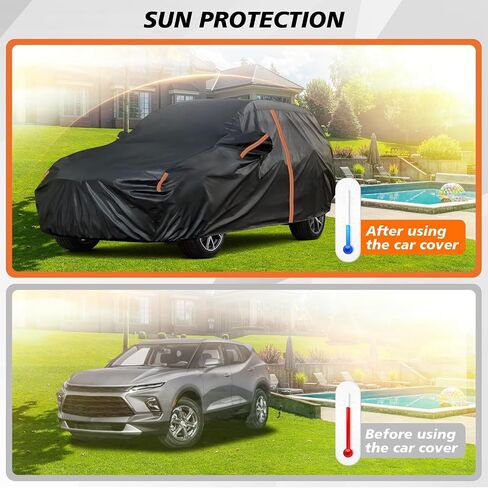 Car Cover for Chevy Blazer, Custom Fit Cover for Chevrolet Blazer, Blazer Cover 1992-2025, Outdoor SUV Cover with Door Zipper/Reflective Strip/Windproof Bands, Sun UV Dust Wind Rain Snow Protection in Saudi Arabia