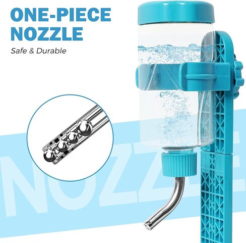 VANNON Pet Standing Water Dispenser Top Fill Dog Water Bottle Dispenser with Stand Leakproof Pet Slow Water Bottle for Small Animals, 13oz, BPA Free, Adjustable Height, Pink in Saudi Arabia