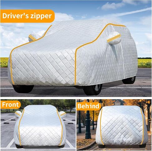 Car Cover Compatible with Toyota Sequoia SUV TRD PRO 2023-2025,Padded Anti-Hail Full Car Cover,Outdoor Hail Protection Cover All Weather Rain Snow UV with Zipper Door in Saudi Arabia