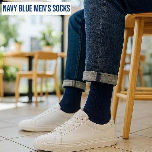 Easytwelve Men’s Dress Socks Size 8–13, 2 Pairs Mid-Calf Crew Socks for Business & Casual Wear, Gift Box in Kuwait