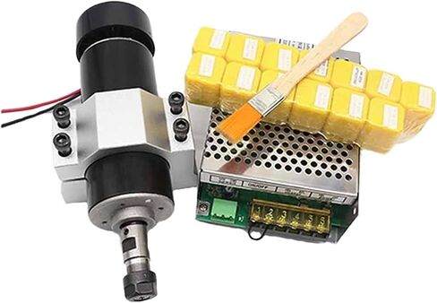 Spindle Motor, DC 500W Air Cooled Spindle Motor ER11 Chuck 0.5KW Spindle Motor + 52mm Vlamps + Power Supply Speed Governor For CNC Spindle for CNC Machine(Power Supply) in Saudi Arabia