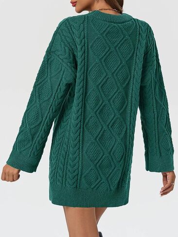 Saodimallsu Womens Oversized Sweaters Cable Knit Chunky Crew Neck Long Sleeve Loose Tunic Pullover Sweater in Saudi Arabia