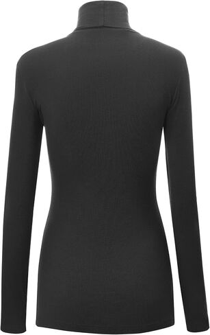 CTC Womens Lightweight Long Sleeve Rib Turtleneck Top Pullover Sweater - Made in USA in Saudi Arabia
