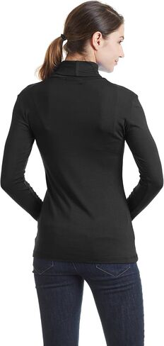 CTC Womens Lightweight Long Sleeve Rib Turtleneck Top Pullover Sweater - Made in USA in Saudi Arabia