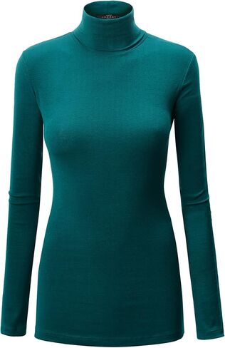 CTC Womens Lightweight Long Sleeve Rib Turtleneck Top Pullover Sweater - Made in USA in Saudi Arabia