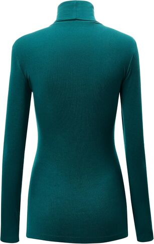 CTC Womens Lightweight Long Sleeve Rib Turtleneck Top Pullover Sweater - Made in USA in Saudi Arabia