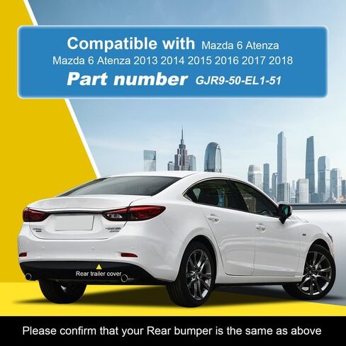 Car Rear Bumper Tow Hook Cover Compatible with Mazda 6 Atenza 2013 2014 2015 2016 2017 2018 Trailer Cover Cap GJR9-50-EL1-51 Small Lid Towing Eye Cap Unpainted in Saudi Arabia