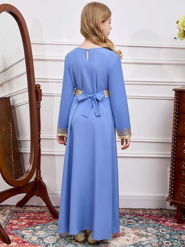 Girls Middle East Prayer Dress Muslim Abaya Hooded Islamic Modest Arabian Dresses Middle Dubai Attire Kaftan in Saudi Arabia