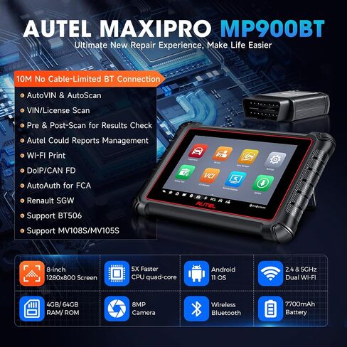 Autel Scanner MaxiPRO MP900BT - 2025 MP900-BT Up of MP900, MP808BT PRO w/DoIP CAN FD, New Model of MS906BT MS906, Advanced Diagnostic Scan Tool w/ECU Coding, 3000+ Test, 40+ Reset, OS11, FCA SGW in Saudi Arabia