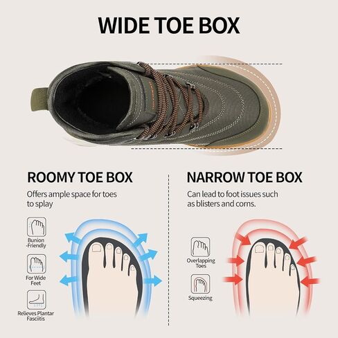 Men's Warm Winter Snow Boots Wide Toe Box | Orthopedic Arch Support | 3M Thinsulate Insulated | Slip-Resistant Outsole in Saudi Arabia
