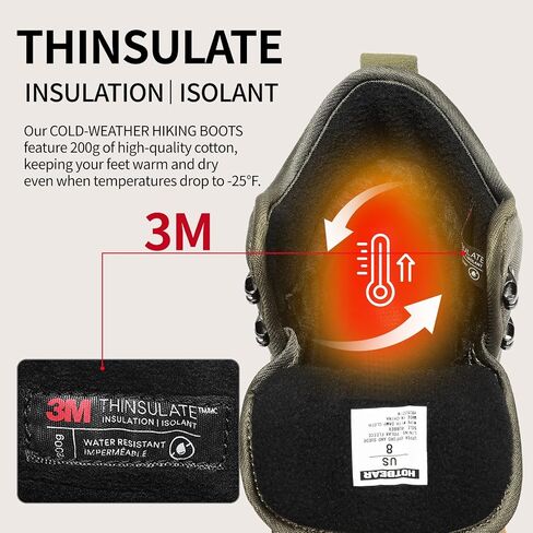 Men's Warm Winter Snow Boots Wide Toe Box | Orthopedic Arch Support | 3M Thinsulate Insulated | Slip-Resistant Outsole in Saudi Arabia