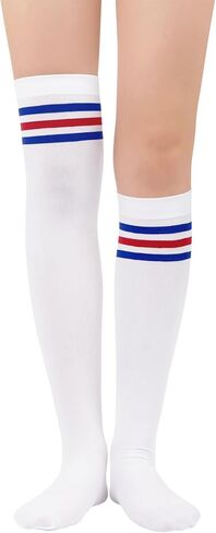 Zando 3 Pairs Womens Thigh High Socks Over the Knee Socks Thigh Highs Stretchable Long Tube Leg Warmers for Daily Wear in Saudi Arabia