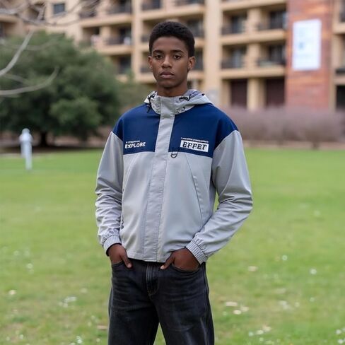 Lightweight Men's Jacket with Hood for Outdoor, Travel, Hiking, Windbreaker, Versatile, Stylish Design, Durable in Kuwait