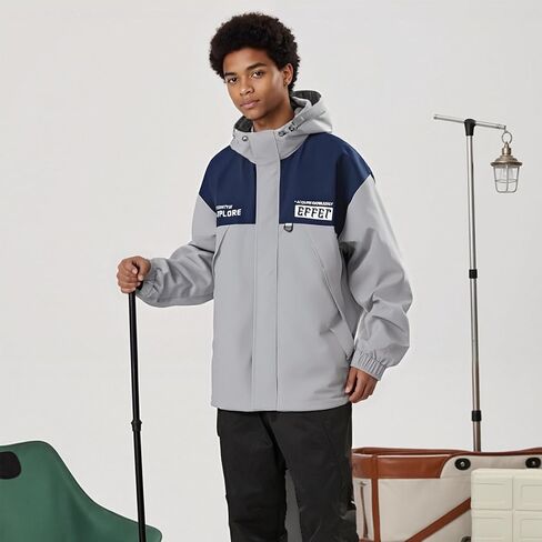 Lightweight Men's Jacket with Hood for Outdoor, Travel, Hiking, Windbreaker, Versatile, Stylish Design, Durable in Kuwait