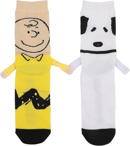 جورب دائري نسائي كاجوال من Peanuts Snoopy and Charlie Brown يحملان اليدين in Saudi Arabia