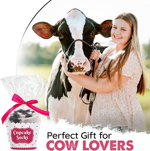 VICRAZY Cow Print Stuff Socks - Fuzzy Socks for Women with Funny cow Print Stuff, Funny Present for Women, Stockings for Cow Lovers Accessories, Christmas Gifts for Her in Kuwait