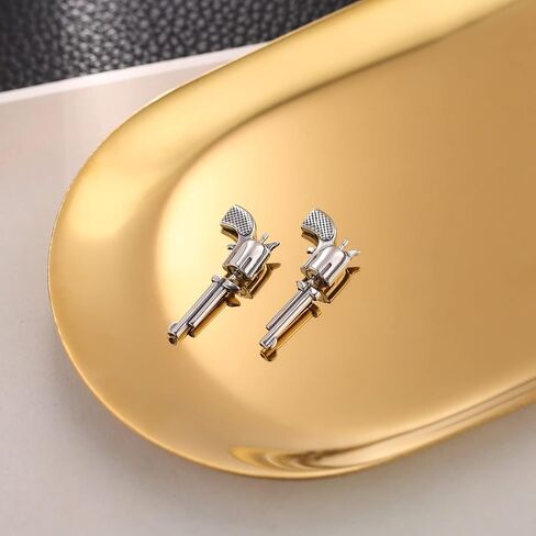 HZMAN Stainless Steel Personality Hip Hop Street Style Gun Stud Earrings for Men Women in Saudi Arabia