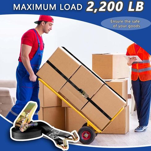 أشرطة السقاطة (4 عبوات)، 1 بوصة × 16.4 قدم (قوة كسر 2200 رطل) مع خطافات معدنية قوية، قفازات عمل 1x، أشرطة ربط شديدة التحمل للشاحنة، مقطورة البضائع، الدراجة النارية، الأمتعة، الحركة (أزرق) in Saudi Arabia